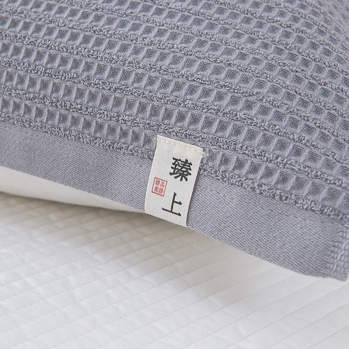 91家纺网 家纺一手货源 找家纺 悦然毛巾被 2025新款全棉纯棉蜂窝棉语单枕巾 枕巾单件 蜂窝棉语银灰 52x78cm枕巾一对