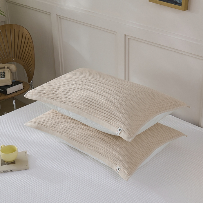 91家纺网 家纺一手货源 找家纺 悦然毛巾被 2025新款全棉纯棉蜂窝棉语单枕巾 枕巾单件 蜂窝棉语玉白 52x78cm枕巾一对