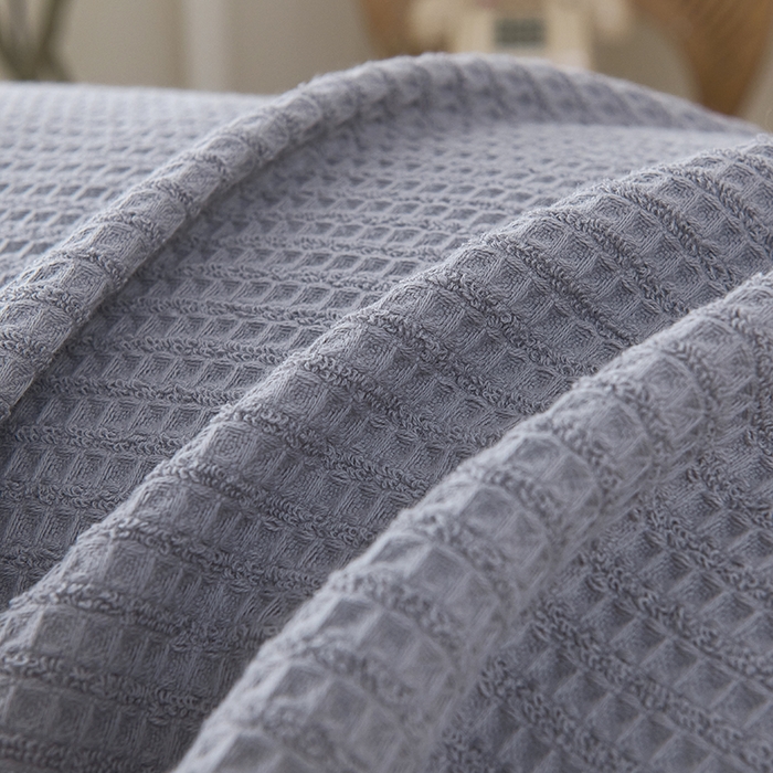 91家纺网 家纺一手货源 找家纺 悦然毛巾被 2025新款全棉纯棉蜂窝棉语单枕巾 枕巾单件 蜂窝棉语银灰 52x78cm枕巾一对