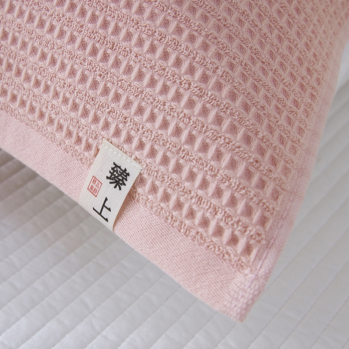 91家纺网 家纺一手货源 找家纺 悦然毛巾被 2025新款全棉纯棉蜂窝棉语单枕巾 枕巾单件 蜂窝棉语香粉 52x78cm枕巾一对