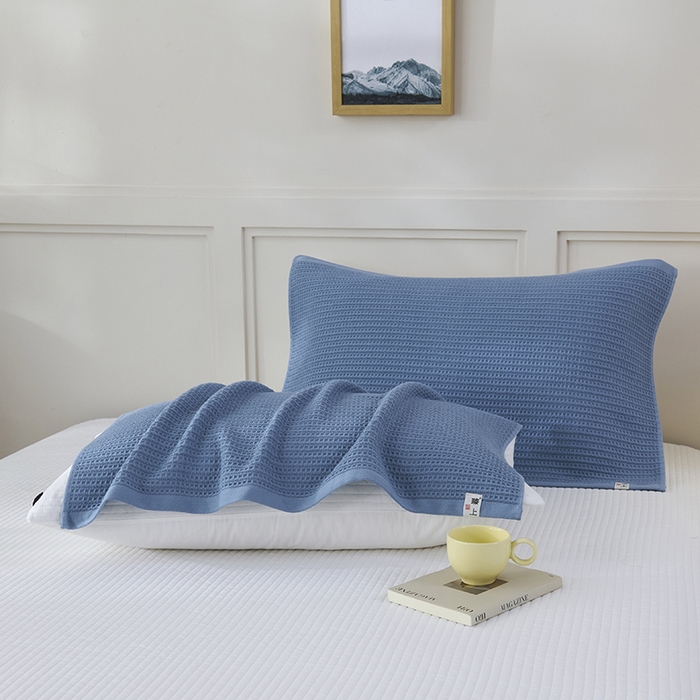 （总）悦然毛巾被 2025新款全棉纯棉蜂窝棉语单枕巾 枕巾单件