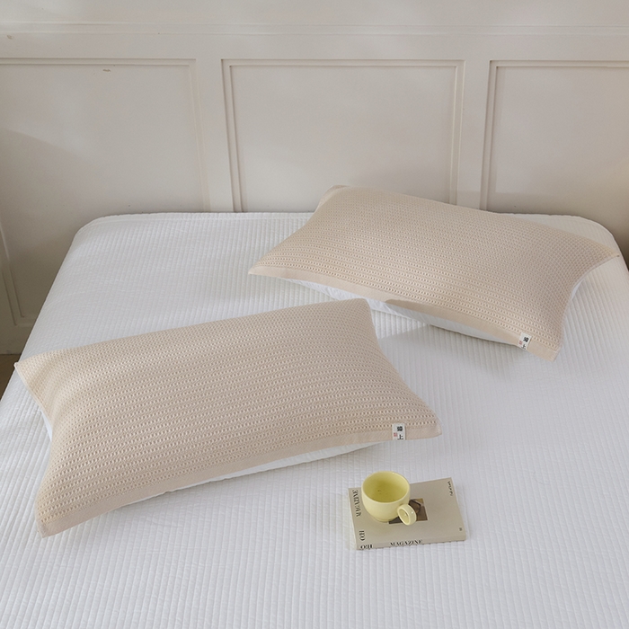 91家纺网 家纺一手货源 找家纺 悦然毛巾被 2025新款全棉纯棉蜂窝棉语单枕巾 枕巾单件 蜂窝棉语玉白 52x78cm枕巾一对