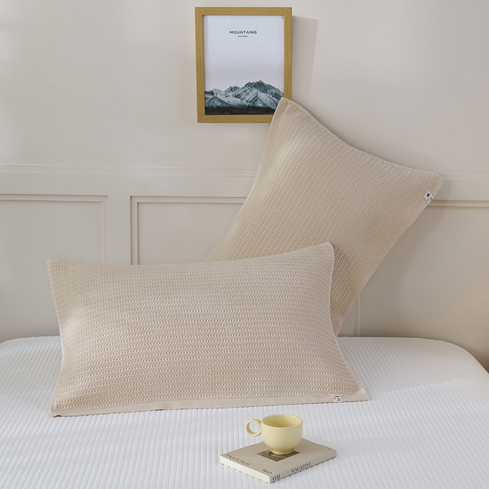 91家纺网 家纺一手货源 找家纺 悦然毛巾被 2025新款全棉纯棉蜂窝棉语单枕巾 枕巾单件 蜂窝棉语玉白 52x78cm枕巾一对