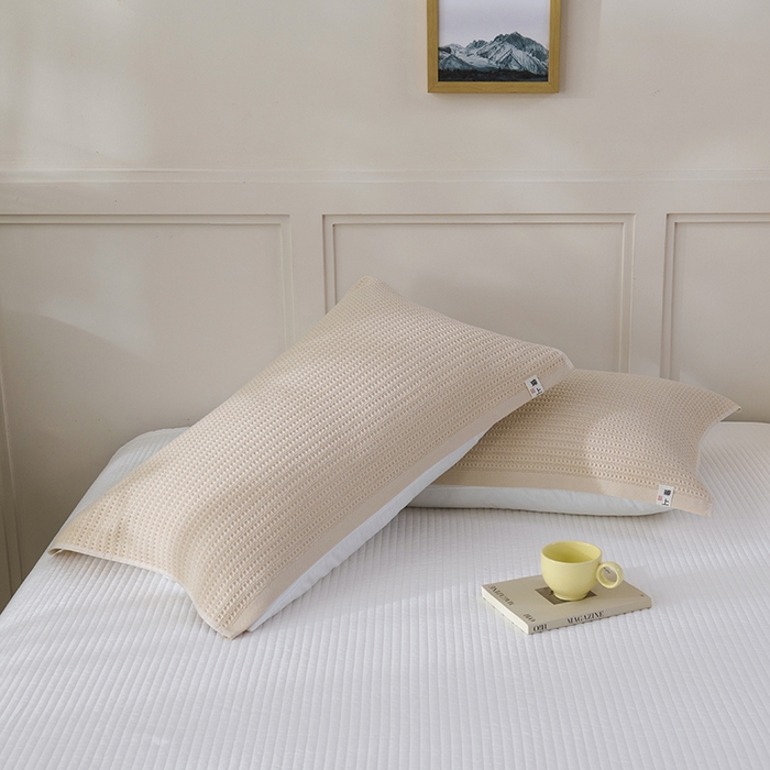 91家纺网 家纺一手货源 找家纺 悦然毛巾被 2025新款全棉纯棉蜂窝棉语单枕巾 枕巾单件 蜂窝棉语玉白 52x78cm枕巾一对