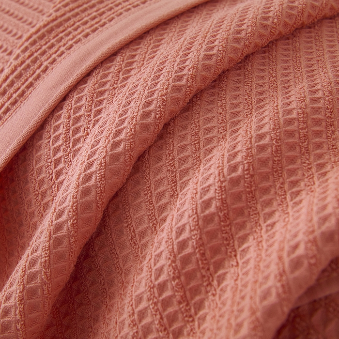 91家纺网 家纺一手货源 找家纺 悦然毛巾被 2025新款全棉纯棉蜂窝棉语单枕巾 枕巾单件 蜂窝棉语甜橙 52x78cm枕巾一对