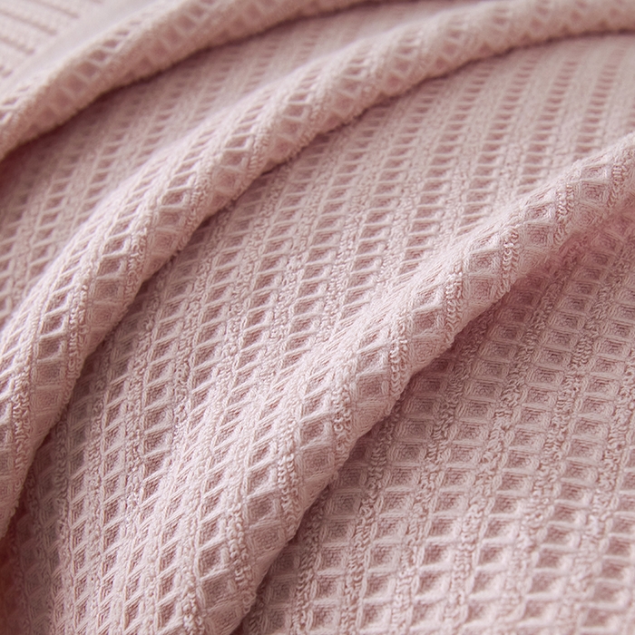 91家纺网 家纺一手货源 找家纺 悦然毛巾被 2025新款全棉纯棉蜂窝棉语单枕巾 枕巾单件 蜂窝棉语香粉 52x78cm枕巾一对