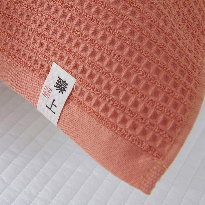 91家纺网 家纺一手货源 找家纺 悦然毛巾被 2025新款全棉纯棉蜂窝棉语单枕巾 枕巾单件 蜂窝棉语甜橙 52x78cm枕巾一对