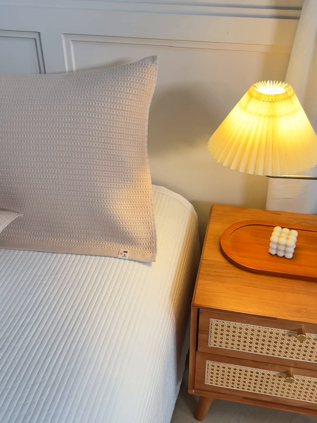 91家纺网 家纺一手货源 找家纺 悦然毛巾被 2025新款全棉纯棉蜂窝棉语单枕巾 枕巾单件 蜂窝棉语玉白 52x78cm枕巾一对