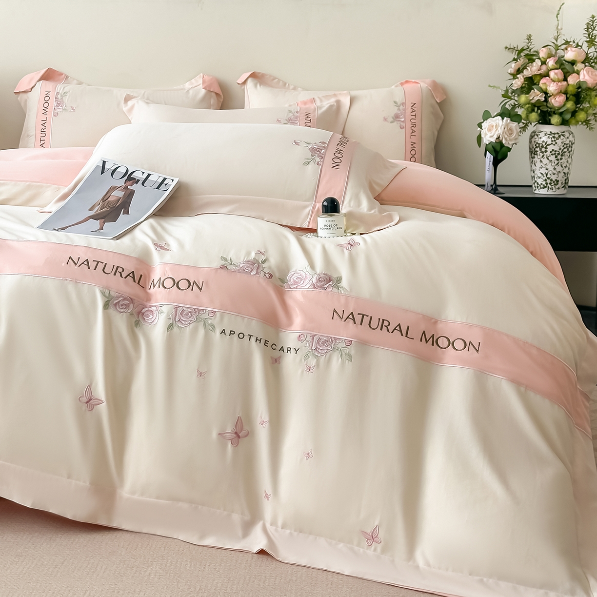 91家纺网 家纺一手货源 找家纺 （总）遇见家居生活馆 2025新款亲肤棉刺绣四件套-花田里