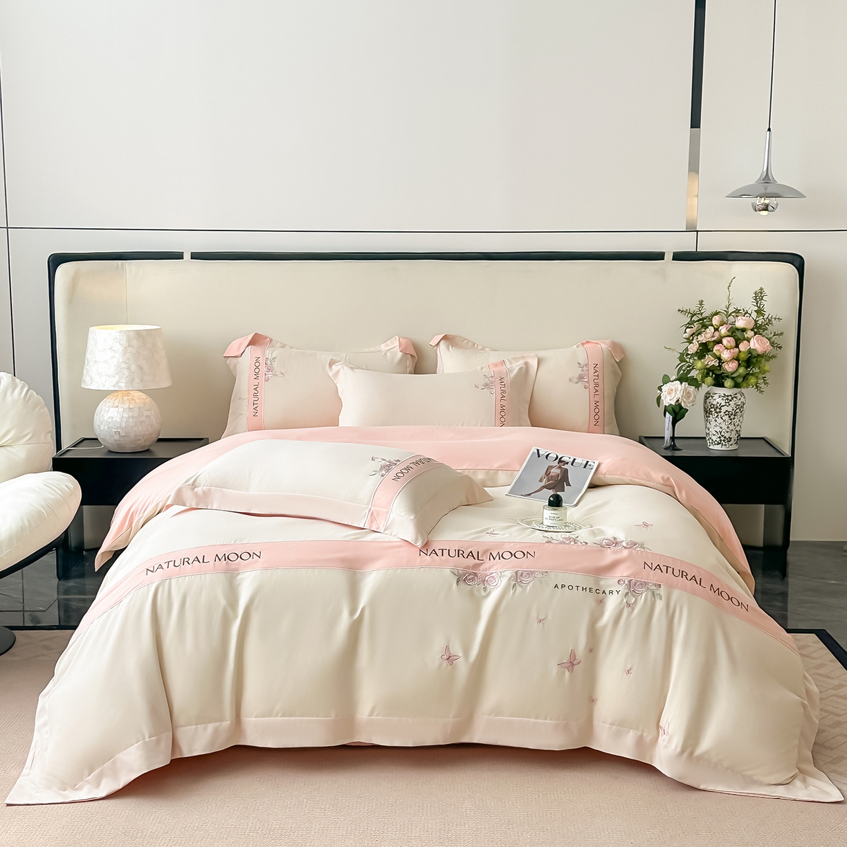 91家纺网 家纺一手货源 找家纺 （总）遇见家居生活馆 2025新款亲肤棉刺绣四件套-花田里