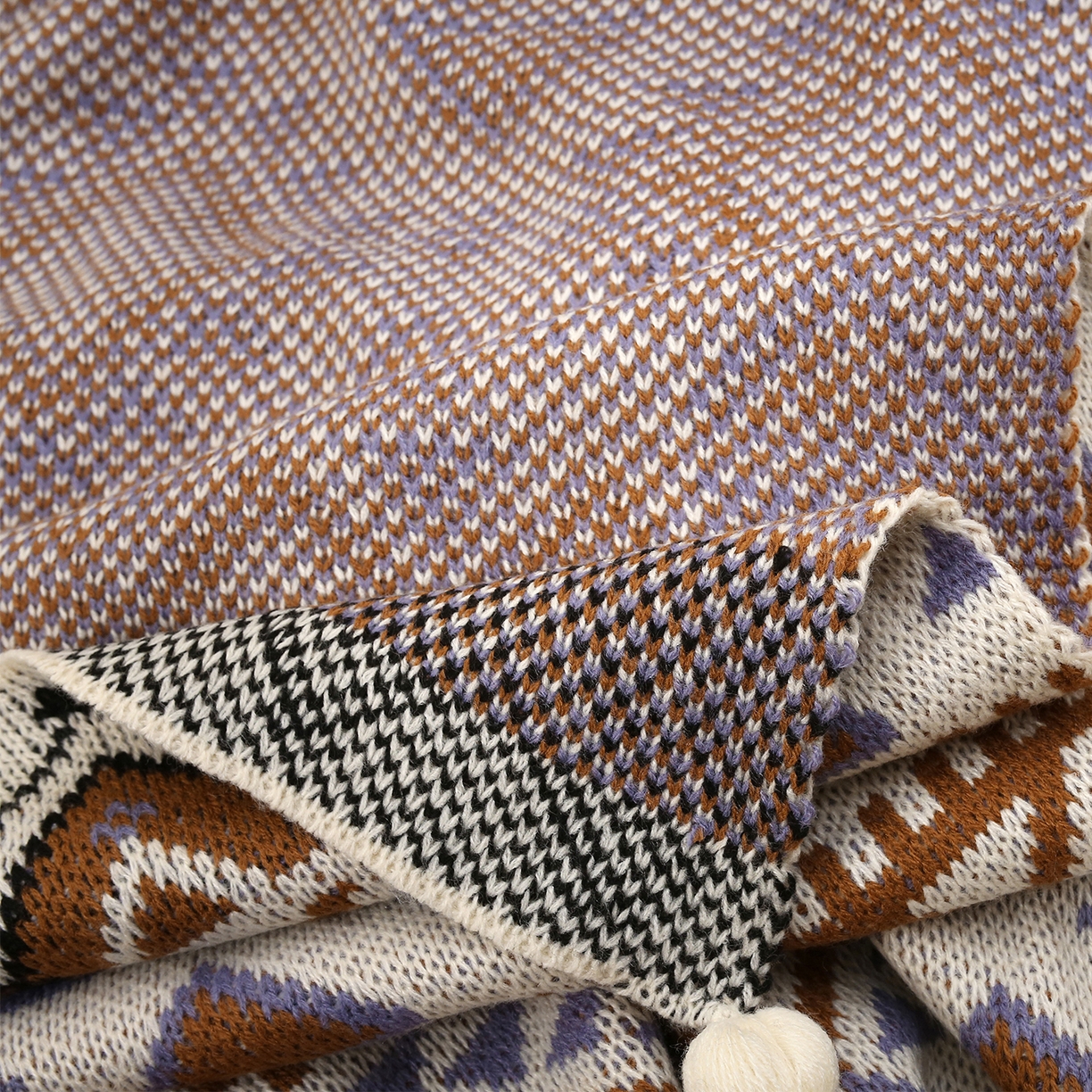 91家纺网 家纺一手货源 找家纺 （总）悦织湾家纺 2025新款扫把头几何针织毛毯亲肤盖毯针织毯休闲沙发毯跨境专供外贸出口