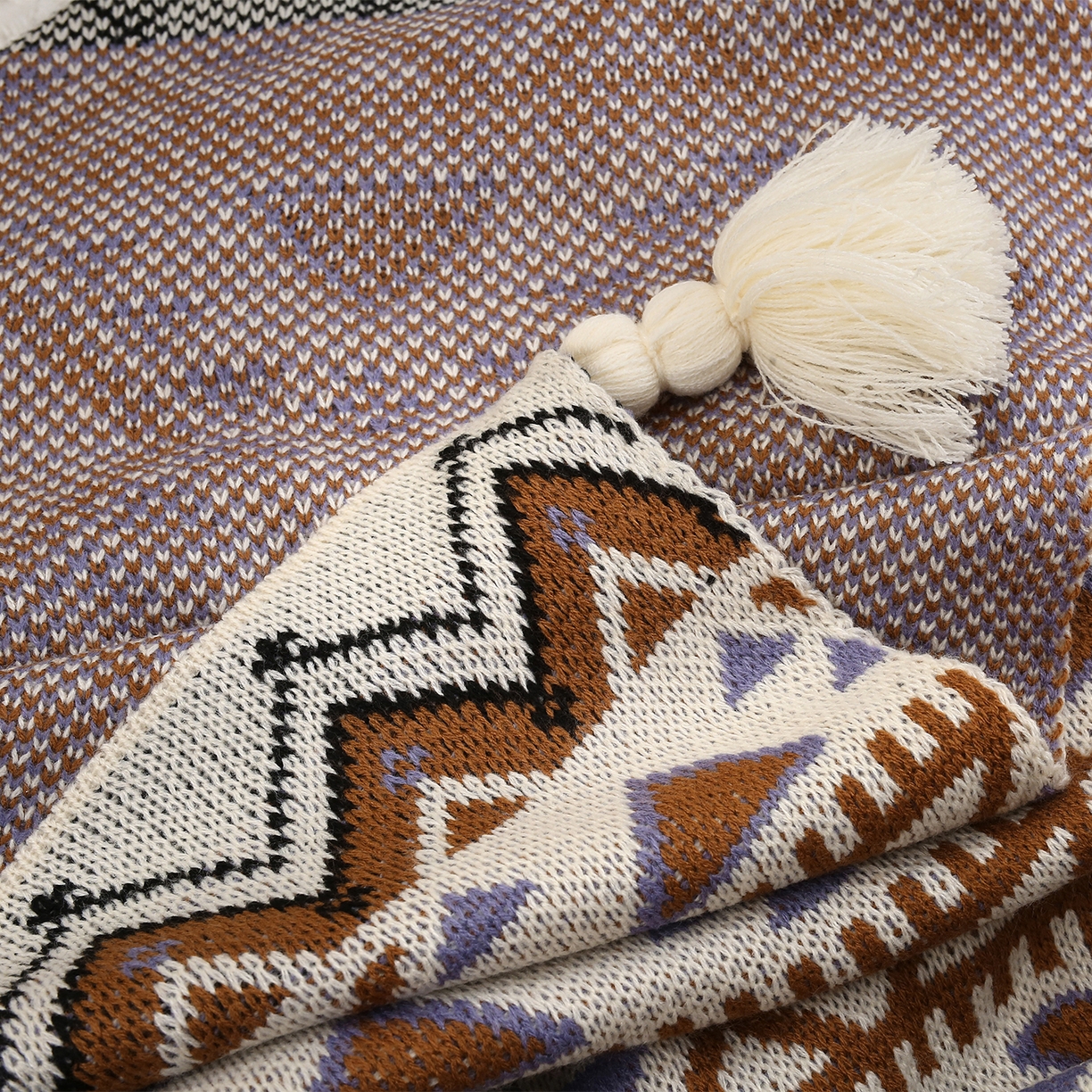 91家纺网 家纺一手货源 找家纺 （总）悦织湾家纺 2025新款扫把头几何针织毛毯亲肤盖毯针织毯休闲沙发毯跨境专供外贸出口