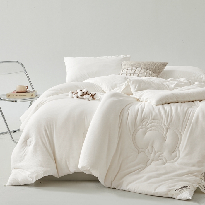 91家纺网 家纺一手货源 找家纺 （总）森璐家纺 2025新款水洗棉皱皱纱新疆棉花被