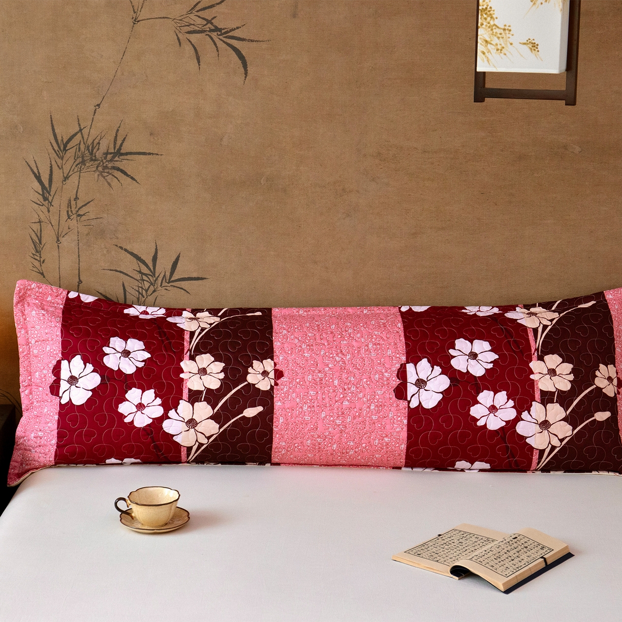 91家纺网 家纺一手货源 找家纺 乐居家纺 2025新款中国风双人长枕套枕芯 5号