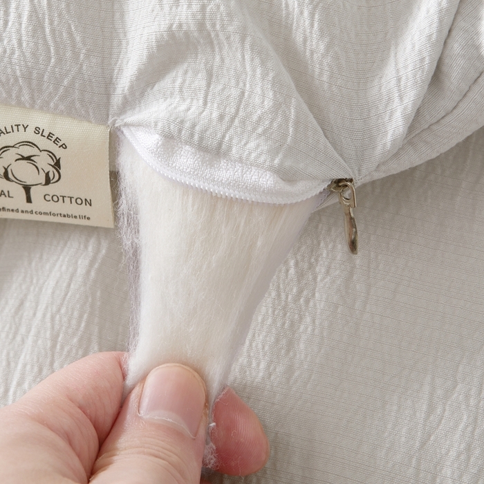 91家纺网 家纺一手货源 找家纺 森璐家纺 2025新款水洗棉皱皱纱新疆棉花被 新疆棉-灰色