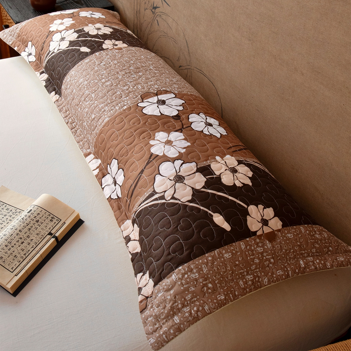 91家纺网 家纺一手货源 找家纺 乐居家纺 2025新款中国风双人长枕套枕芯 2号