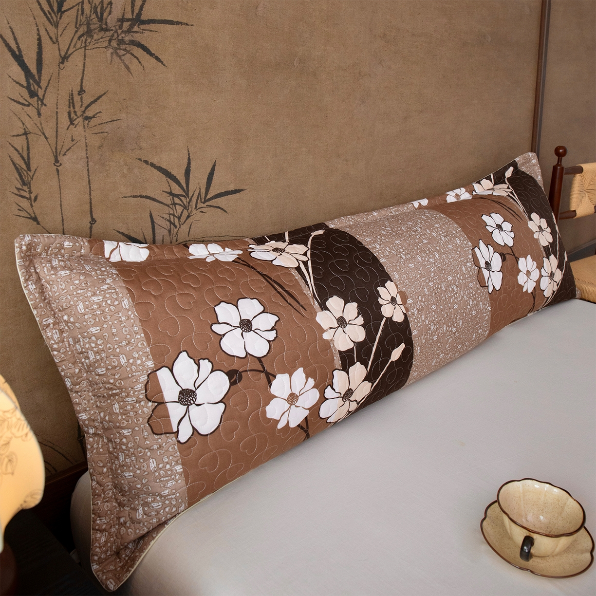 91家纺网 家纺一手货源 找家纺 乐居家纺 2025新款中国风双人长枕套枕芯 2号