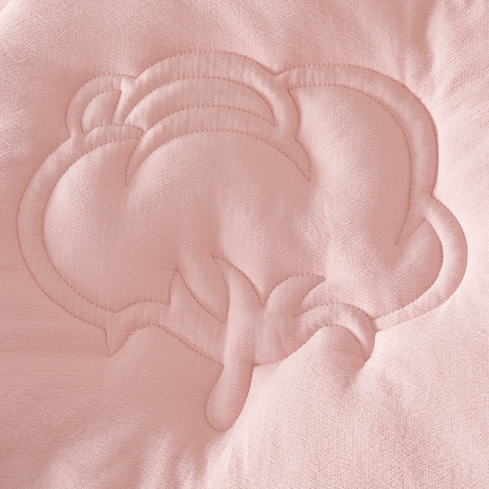 91家纺网 家纺一手货源 找家纺 森璐家纺 2025新款水洗棉皱皱纱新疆棉花被 新疆棉-粉色