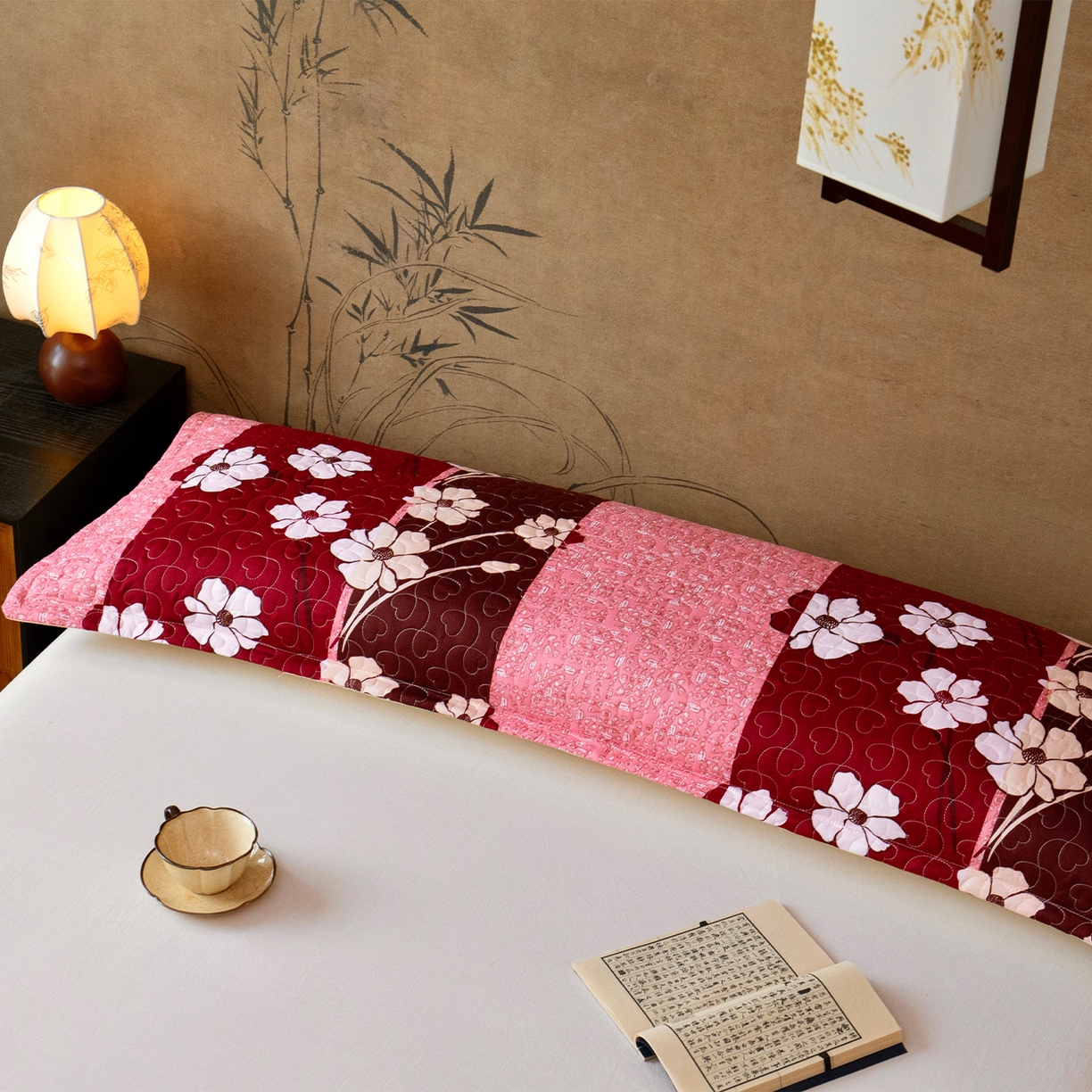 91家纺网 家纺一手货源 找家纺 乐居家纺 2025新款中国风双人长枕套枕芯 5号