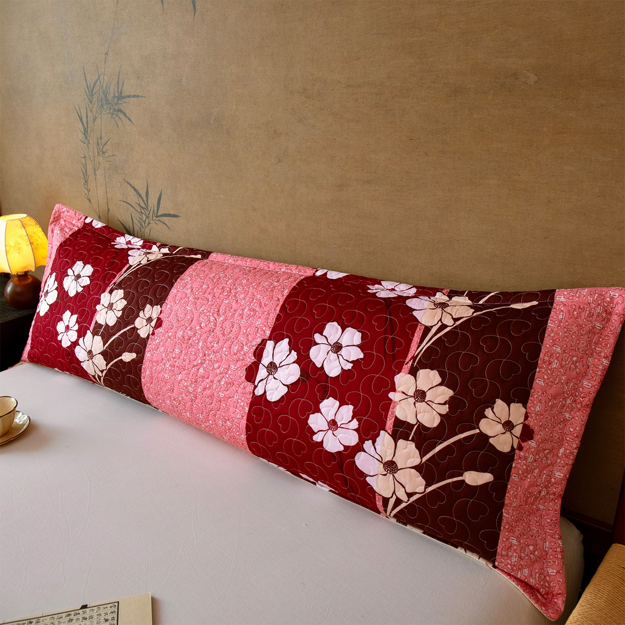 91家纺网 家纺一手货源 找家纺 乐居家纺 2025新款中国风双人长枕套枕芯 5号