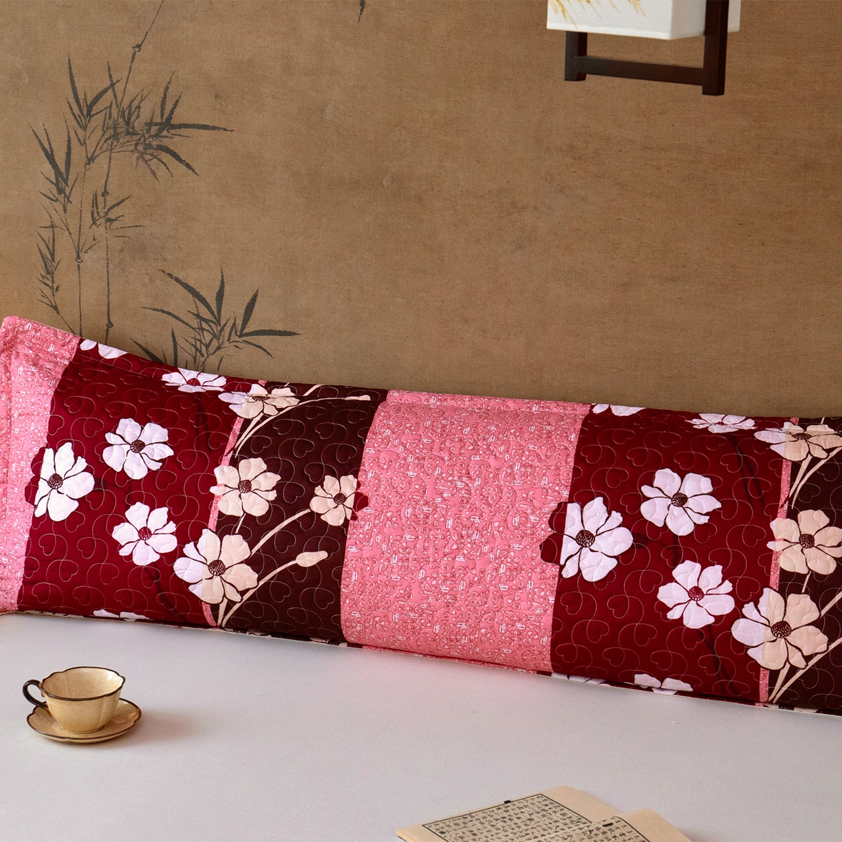 91家纺网 家纺一手货源 找家纺 乐居家纺 2025新款中国风双人长枕套枕芯 5号