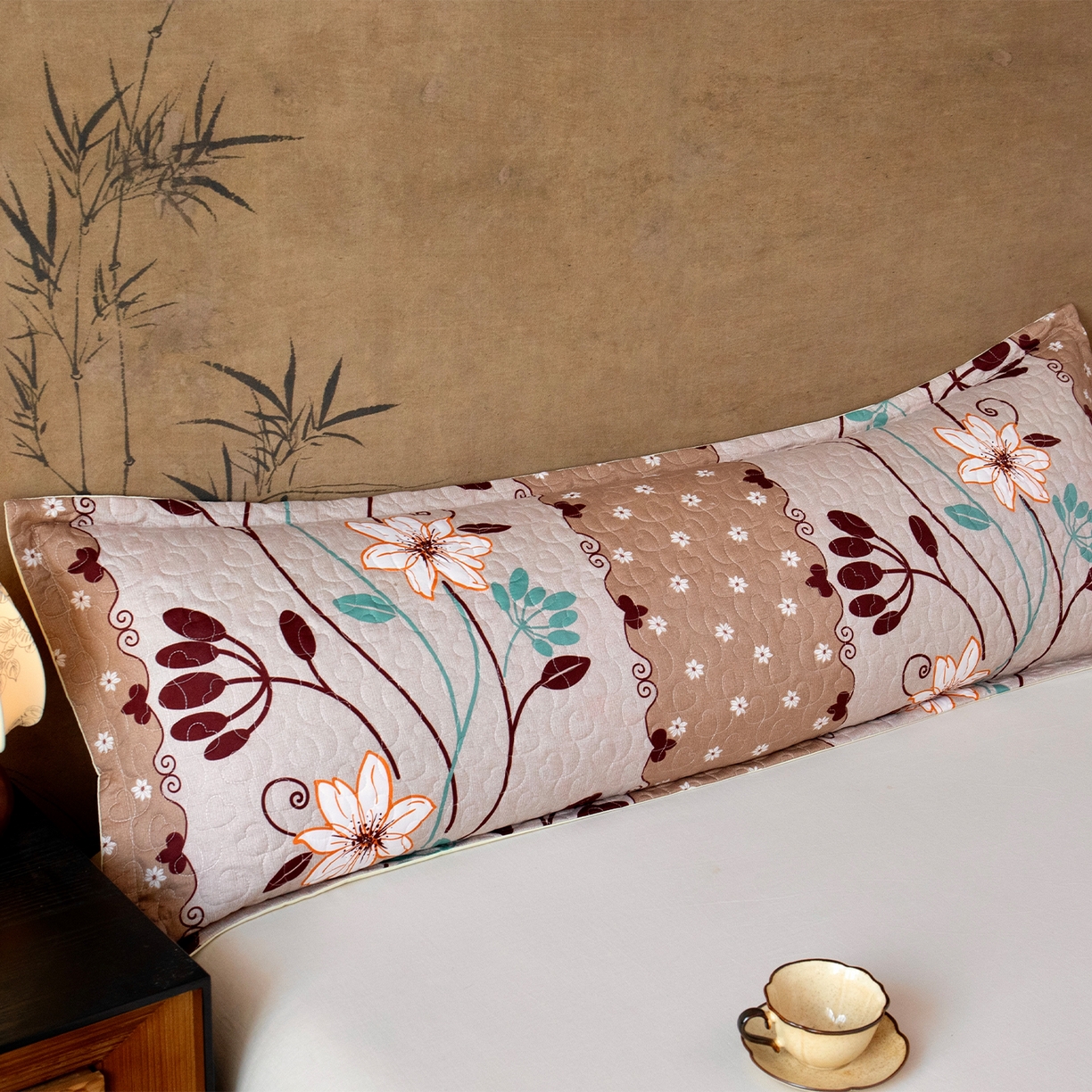 91家纺网 家纺一手货源 找家纺 乐居家纺 2025新款中国风双人长枕套枕芯 7号