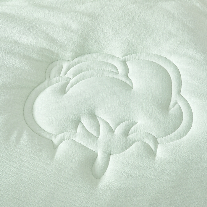 91家纺网 家纺一手货源 找家纺 森璐家纺 2025新款水洗棉皱皱纱新疆棉花被 新疆棉-艾绿