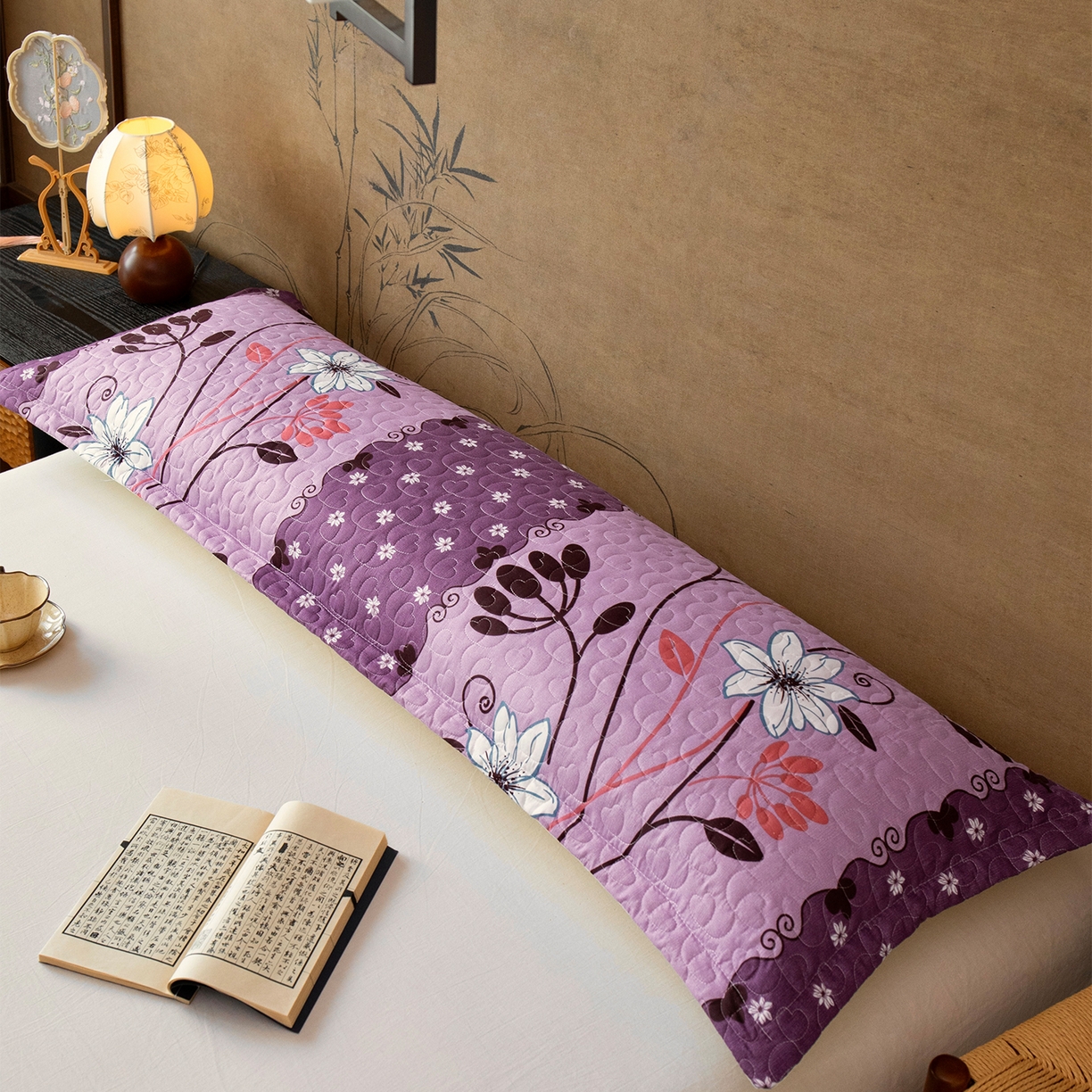 91家纺网 家纺一手货源 找家纺 乐居家纺 2025新款中国风双人长枕套枕芯 9号