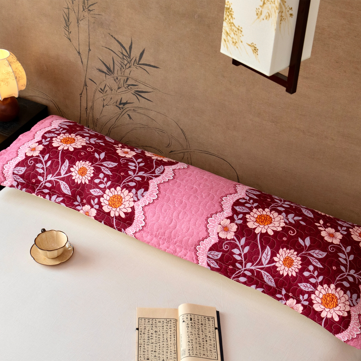 91家纺网 家纺一手货源 找家纺 乐居家纺 2025新款中国风双人长枕套枕芯 10号