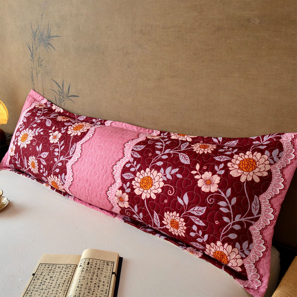 91家纺网 家纺一手货源 找家纺 乐居家纺 2025新款中国风双人长枕套枕芯 10号