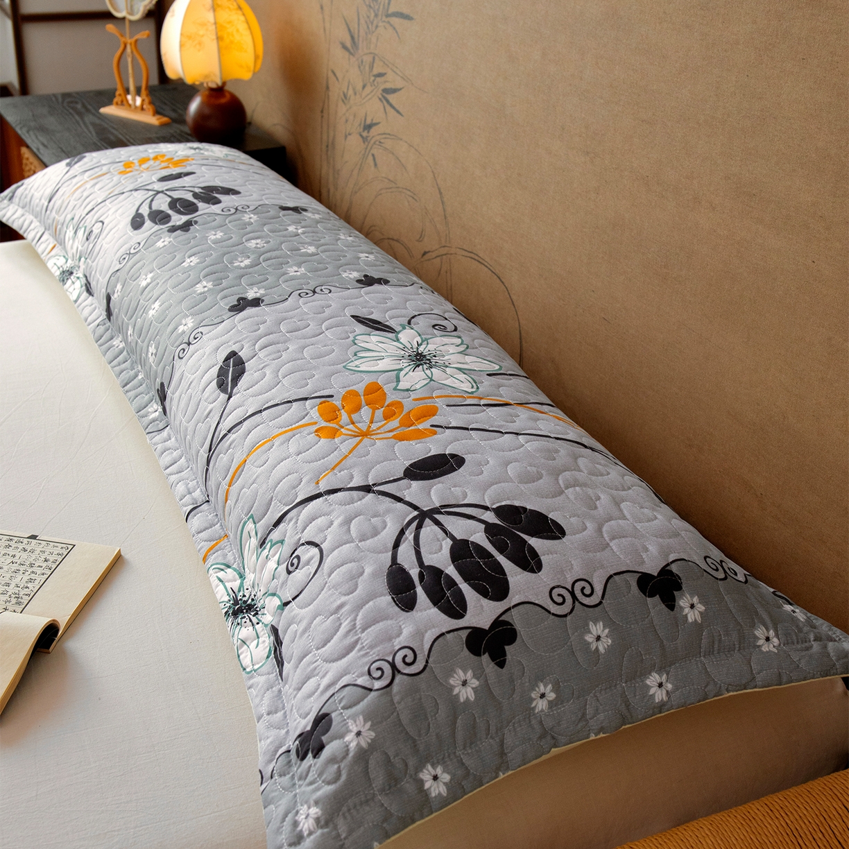 91家纺网 家纺一手货源 找家纺 乐居家纺 2025新款中国风双人长枕套枕芯 12号