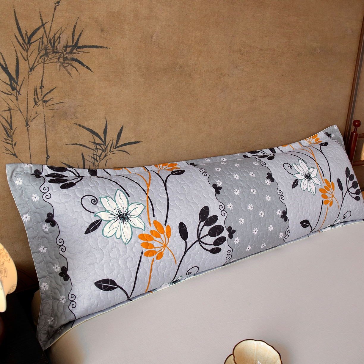 91家纺网 家纺一手货源 找家纺 乐居家纺 2025新款中国风双人长枕套枕芯 12号