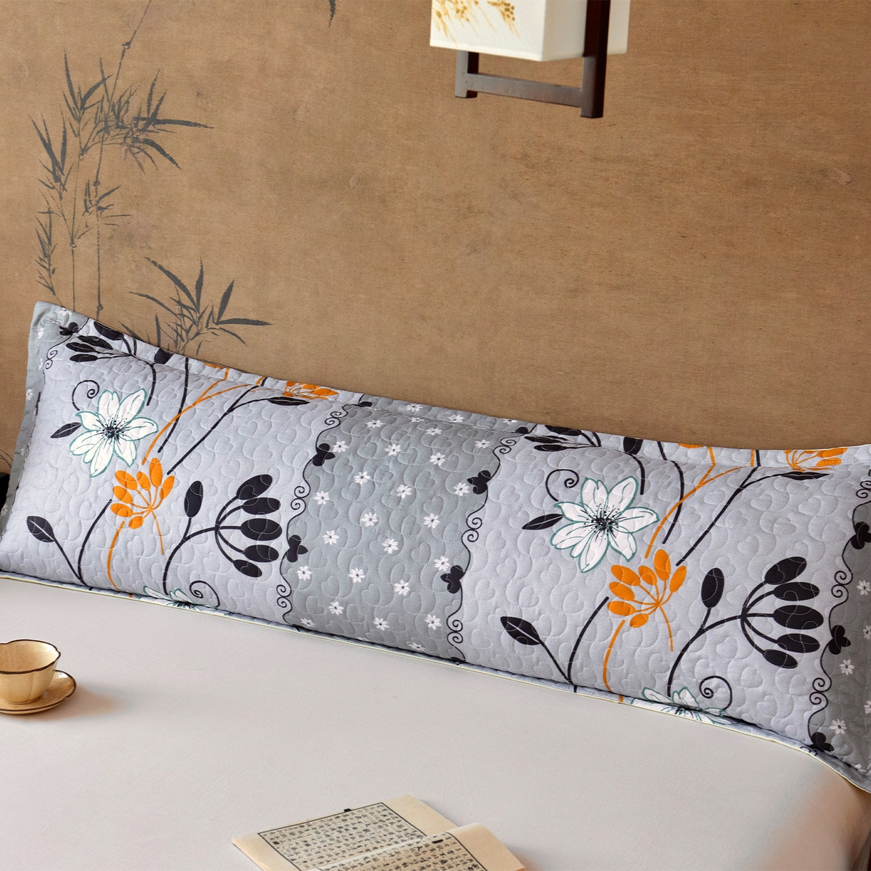 91家纺网 家纺一手货源 找家纺 乐居家纺 2025新款中国风双人长枕套枕芯 12号