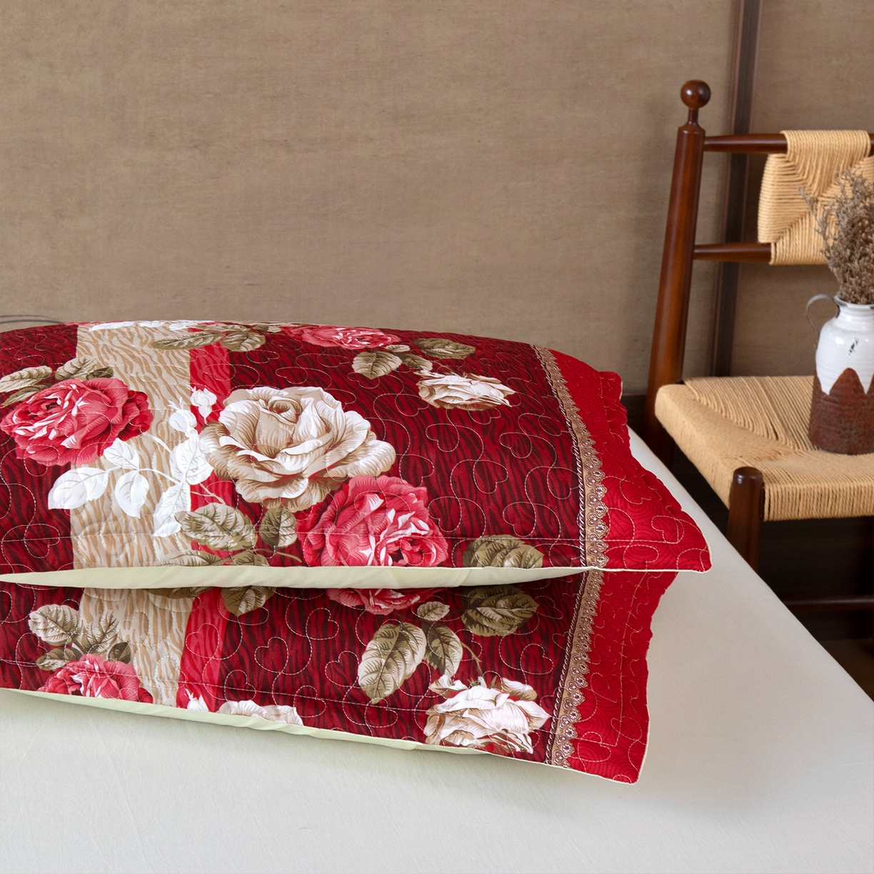 91家纺网 家纺一手货源 找家纺 乐居家纺 2025新款中国风常规单人枕套枕芯 1号