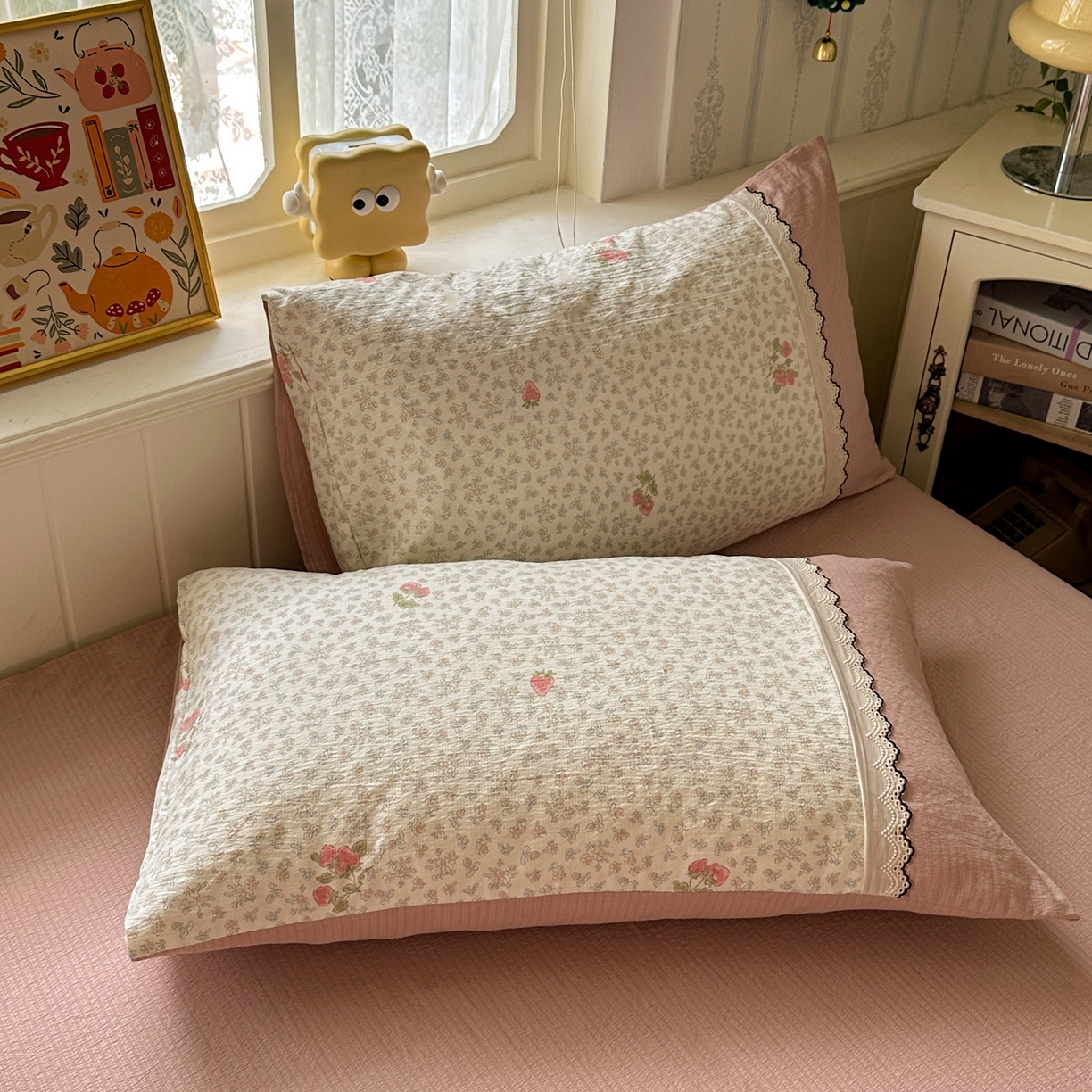 91家纺网 家纺一手货源 找家纺 （总）水墨江南 2025新款云感皱皱纱全棉花边四件套场景一