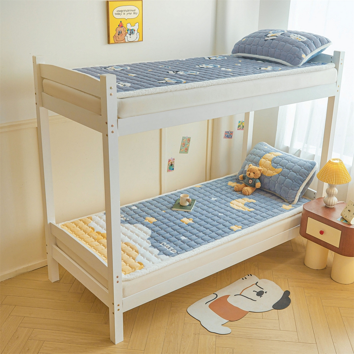 91家纺网 家纺一手货源 找家纺 （总）雯豆家纺 2025新款牛奶绒床垫床护垫学生床褥子宿舍印花床褥铺底