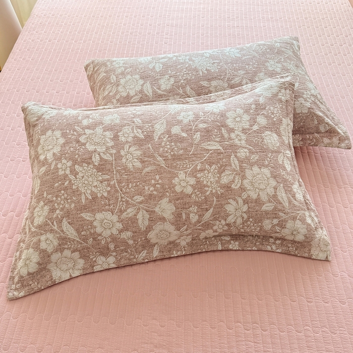 91家纺网 家纺一手货源 找家纺 韩约家纺 2025新款全棉纯棉镂空双色刺绣花边法式床盖款棉麻四件套 朵媞