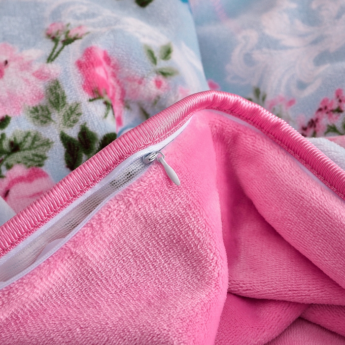 91家纺网 家纺一手货源 找家纺 绒宴2025新230克特厚款印花牛奶绒单被套法莱绒金貂被套单件 拾光