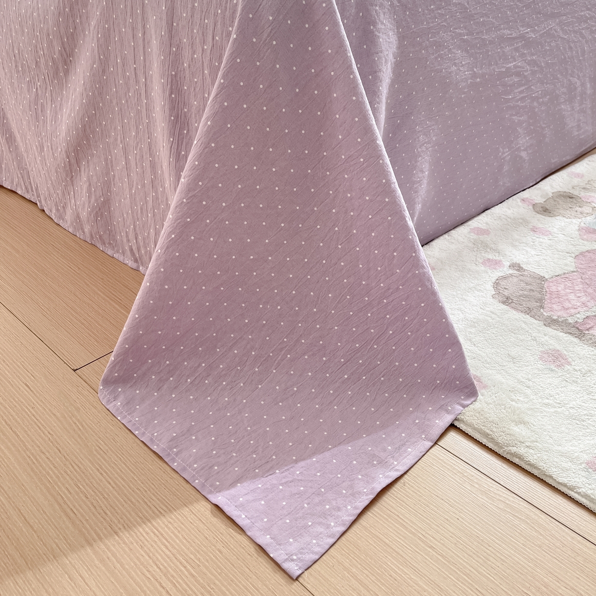 91家纺网 家纺一手货源 找家纺 格真 2025秋冬新款110克高克重提花加厚皱皱纱双层纱四件套双面印花 乌木沉香