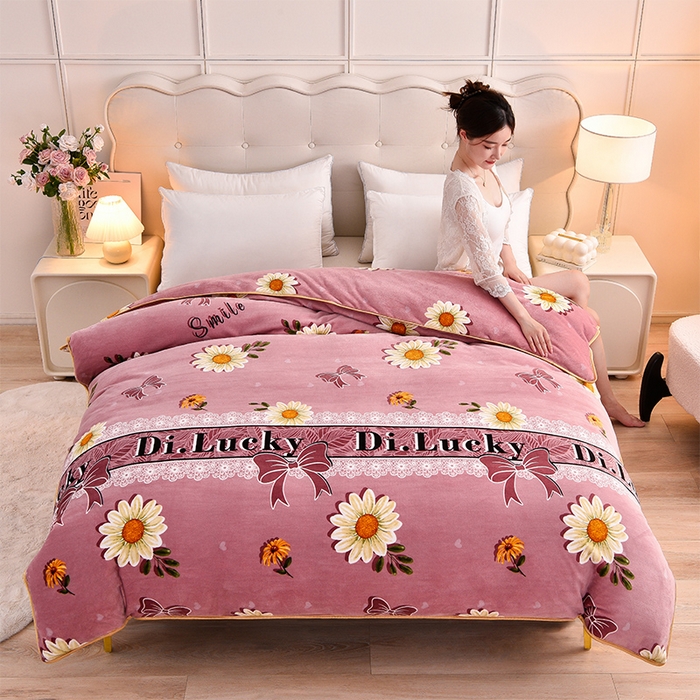 绒宴2025新230克特厚款印花牛奶绒单被套法莱绒金貂被套单件 仲夏