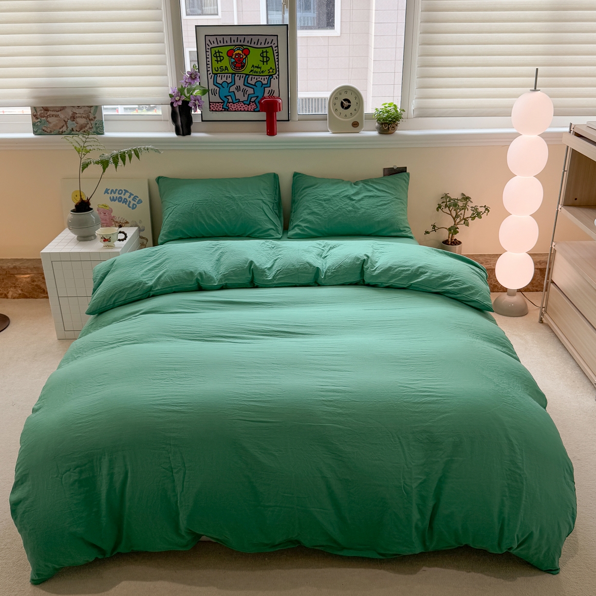 91家纺网 家纺一手货源 找家纺 （总）水墨江南 2025新款亲肤磨毛水洗棉纯色四件套