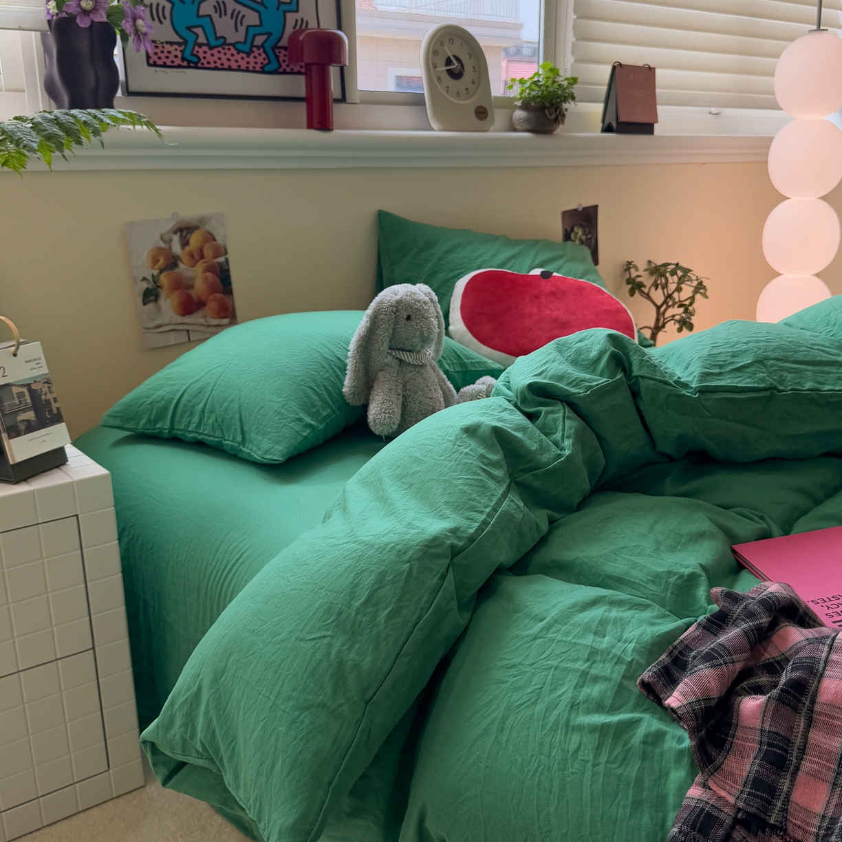 91家纺网 家纺一手货源 找家纺 （总）水墨江南 2025新款亲肤磨毛水洗棉纯色四件套