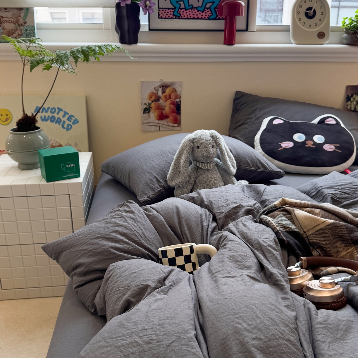 91家纺网 家纺一手货源 找家纺 （总）水墨江南 2025新款亲肤磨毛水洗棉纯色四件套