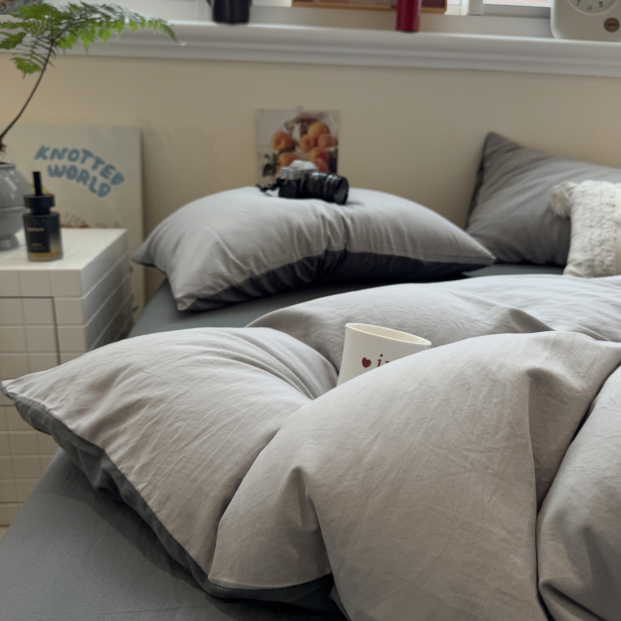 91家纺网 家纺一手货源 找家纺 （总）水墨江南 2025新款亲肤磨毛水洗棉纯色四件套