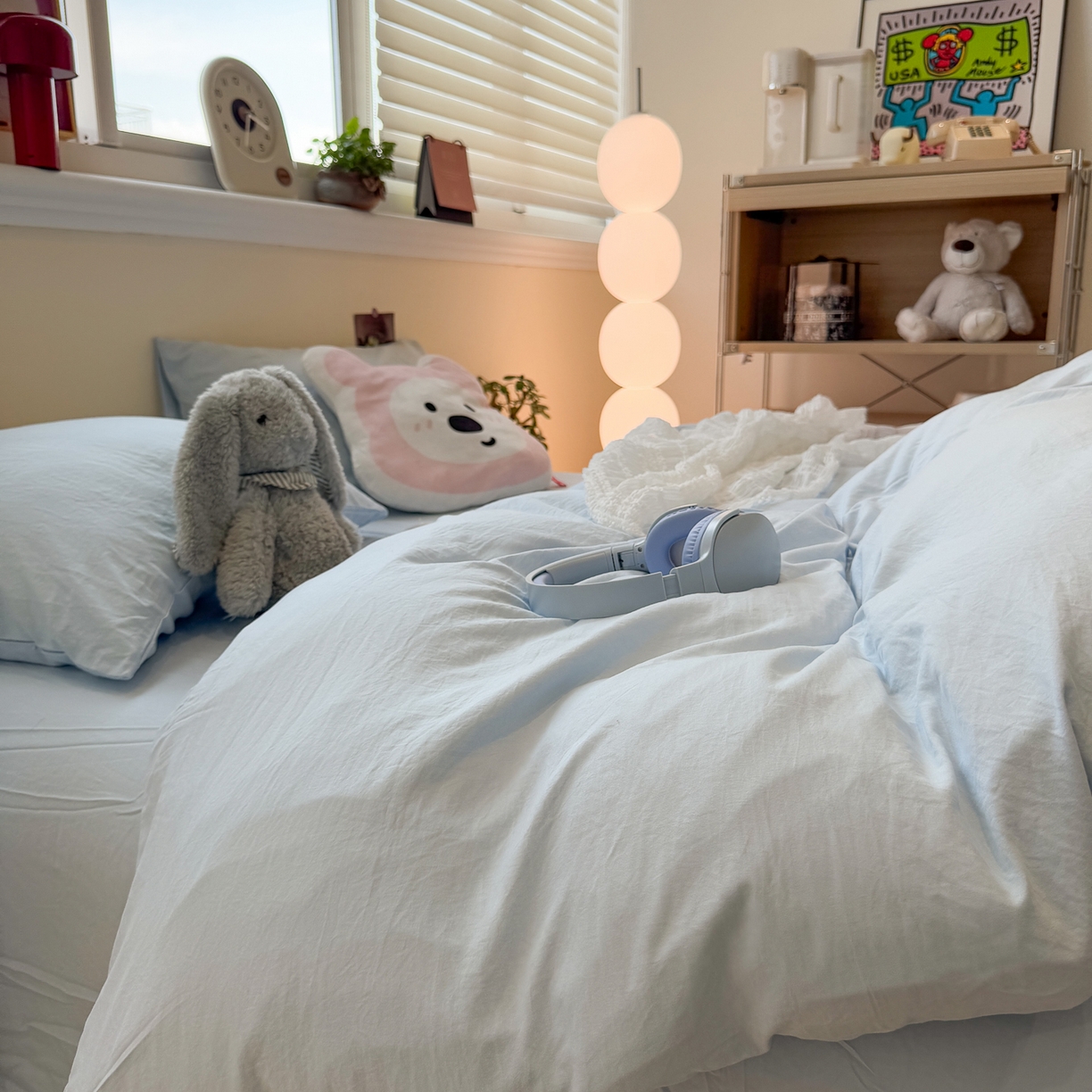 91家纺网 家纺一手货源 找家纺 水墨江南 2025新款亲肤磨毛水洗棉纯色四件套 碧蓝