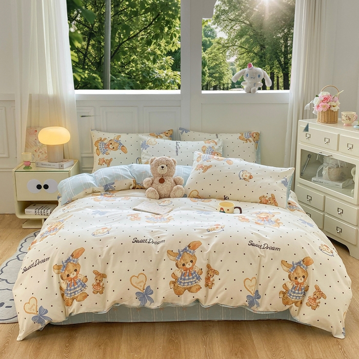 91家纺网 家纺一手货源 找家纺 红日子纺织品 2025新款12868全棉印花系列四件套 洛可可