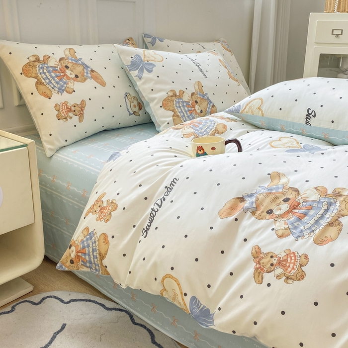 91家纺网 家纺一手货源 找家纺 红日子纺织品 2025新款12868全棉印花系列四件套 洛可可