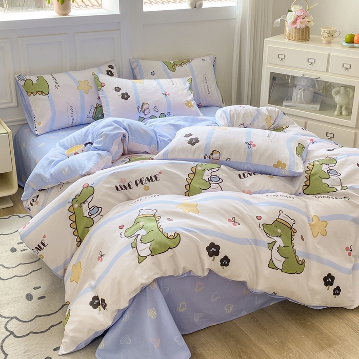 91家纺网 家纺一手货源 找家纺 红日子纺织品 2025新款12868全棉印花系列四件套 巴比龙