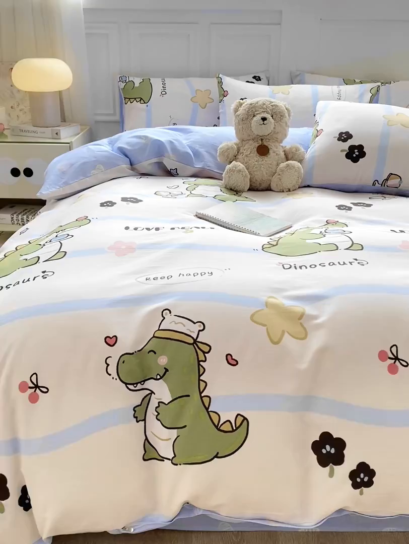 91家纺网 家纺一手货源 找家纺 红日子纺织品 2025新款12868全棉印花系列四件套 巴比龙