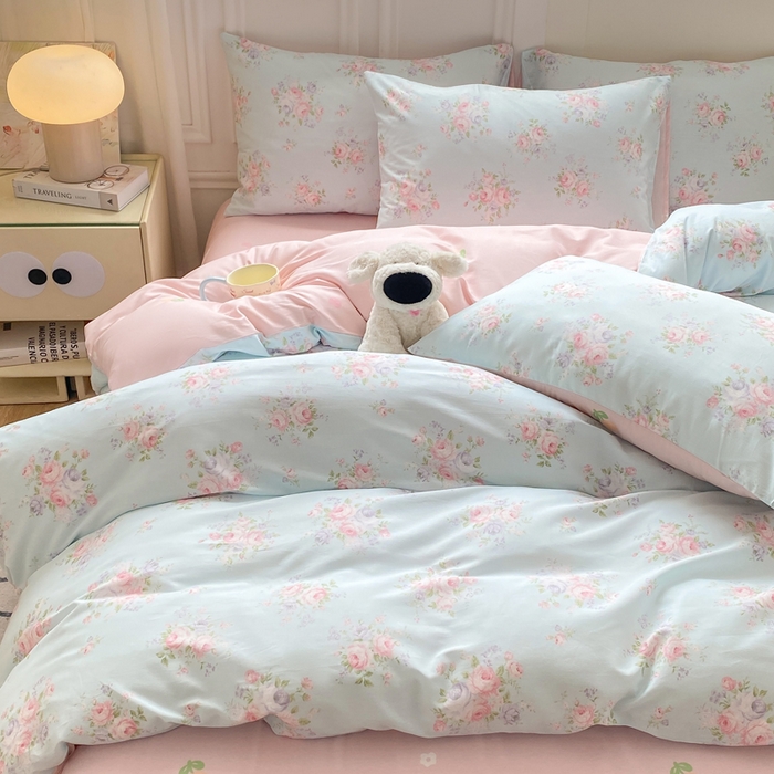 91家纺网 家纺一手货源 找家纺 红日子纺织品 2025新款12868全棉印花系列四件套 畅游花海